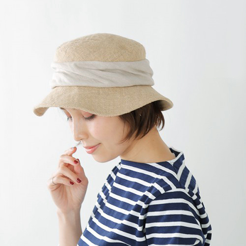 mature ha.(マチュアーハ)ジュートドレープハット“jute drape hat middle” mjt-015m-yn