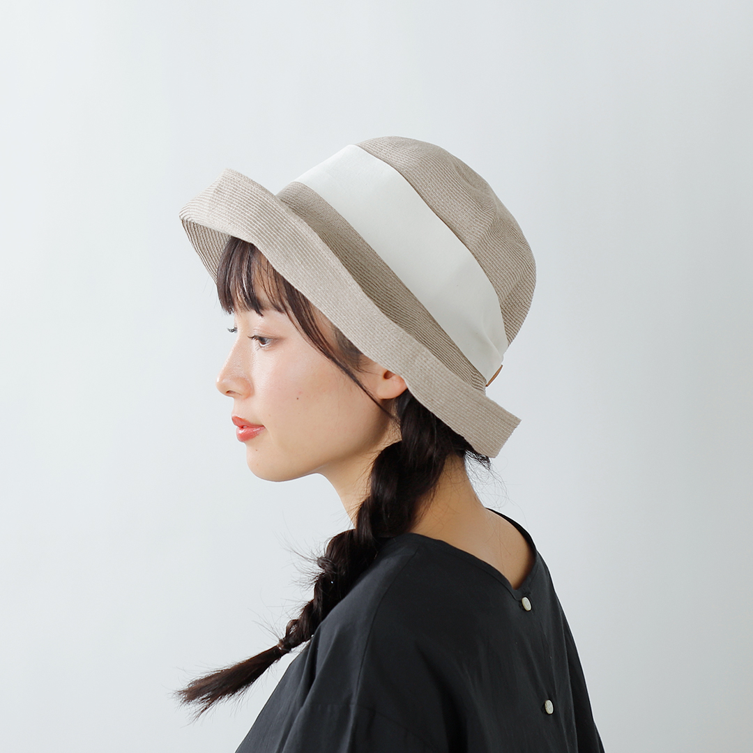 mature ha.(マチュアーハ)<br />ヘンプリネンワイドブレードハット“hemp linen braid hat wide” mas21-64-tr