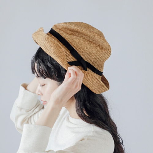 mature ha. マチュアーハ ペーパーブレード グログランリボン ボックス ハット “BOXED HAT 11cm brim grosgrain  ribbon” mbox-101mx-mn