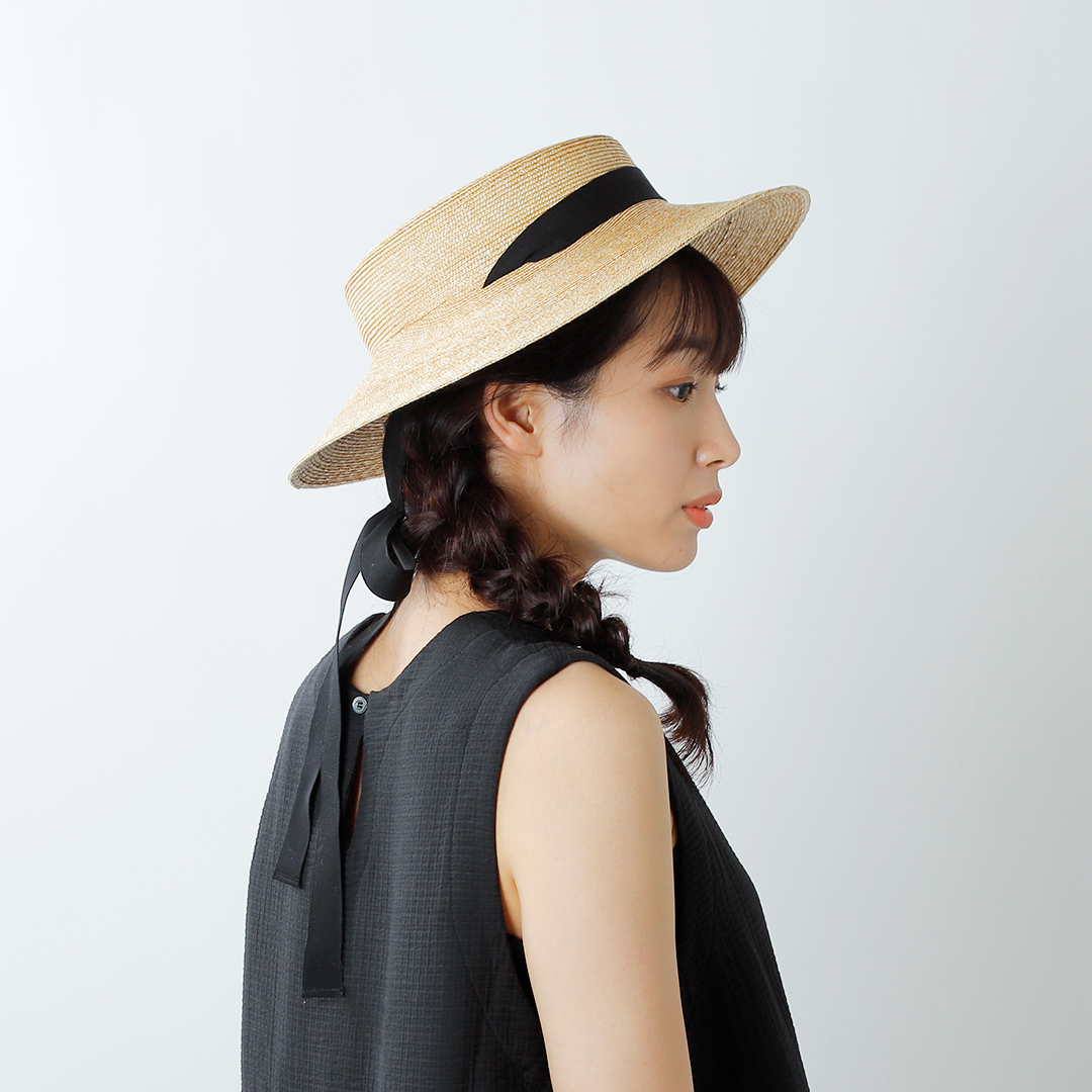 mature ha.(マチュアーハ)<br />ガーデンリボンストローハット“5mm braid straw hat middle2” mst-0405-rf