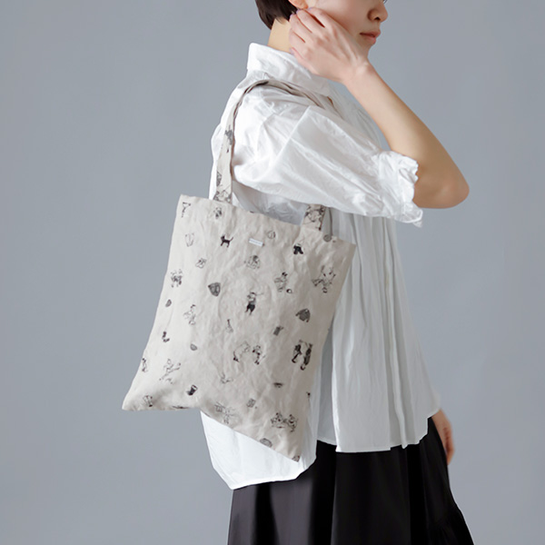 R & D.M.Co-(I[h}Ye[[)<br />lhJg[gobOgB.S EMBROIDERY LINEN TOTE BAGh 4564
