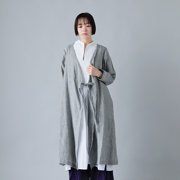 R & D.M.Co-(I[h}Ye[[)<br />l^C[ugDENSELY LINEN TIE ROBEh 4673
