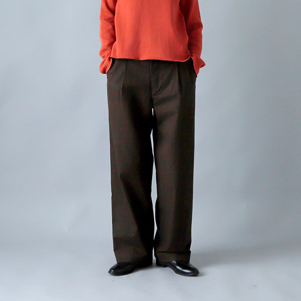 THE HINOKI(ザ ヒノキ)オーガニックコットンウールツイル2タックパンツ th21w-17 THE HINOKI(ザ ヒノキ)オーガニックコットンウールツイル2タックパンツ th21w-17