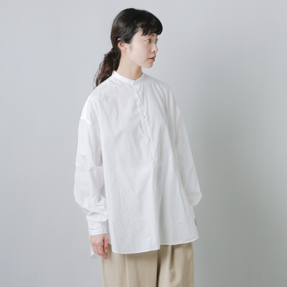 graphpaper Oty[p[ <br>Rbg u[h ohJ[ I[o[ Vc gBroad L/S Oversized Band Collar Shirth gl233-50007b-c-mn