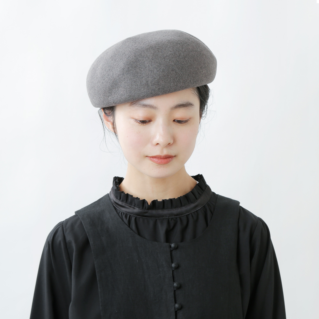 mature ha.(マチュアーハ)<br />ニットフェルトベレー帽“thin knit felt beret lamb” mkf-24012-mt