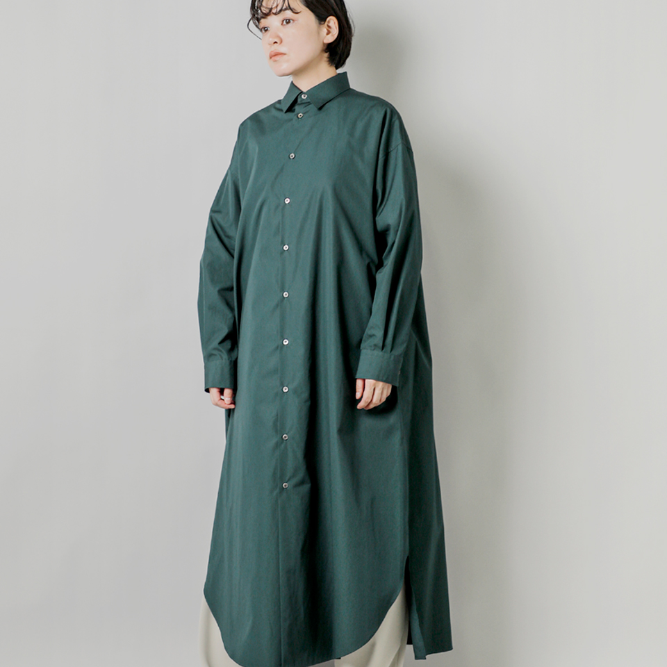 graphpaper Oty[p[ <br>nCJEg u[h I[o[ Vcs[X gHigh Count Broad Regular Oversized Shirt Dressh gl233-60038b-c-mn