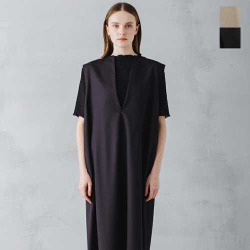 whyto zCg <br>Xbg lbN RN[ hX gSLIT NECK COCOON DRESSh wht24hop4043-mn