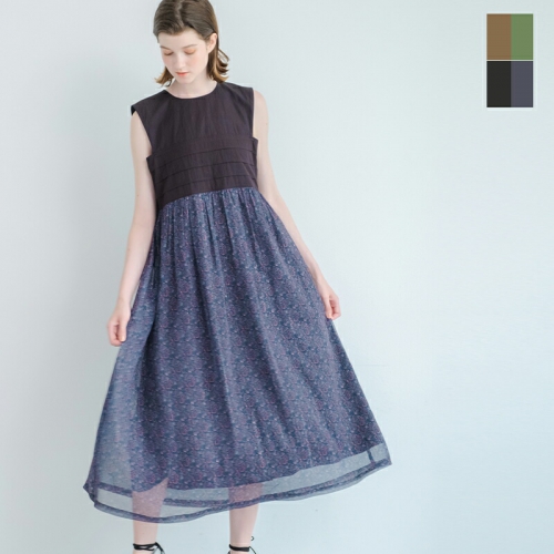 whyto zCg <br>yCY[ Rrl[V hX gPAISLEY CONBINATION DRESSh wht24hop4052-yh