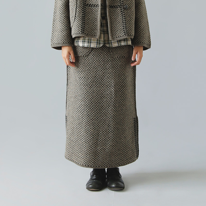 ONICA IjJ <br>X[p[t@CE[ WK[h XJ[g gSuperfine wool Jacquard Skirth oni045