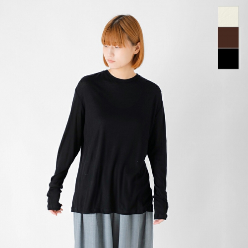 LIFiLL tB <br>SUPER140s sAE[ Xgb` OX[u vI[o[ gWOOLISH STRETCH LONGSLEEVE TEEh lf065-07-tr