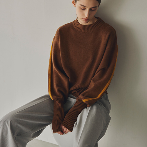 whyto zCg <br>mE[ JV~ X[u C jbg vI[o[ gsleeve line knith wht24fkn4028-ma