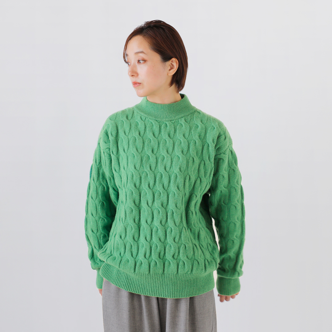 BATONER ogi[ <br>E[ bNlbN jbg vI[o[ gSUPREME LAMB CABLE MOCK NECKh bn-24fm-067-ms