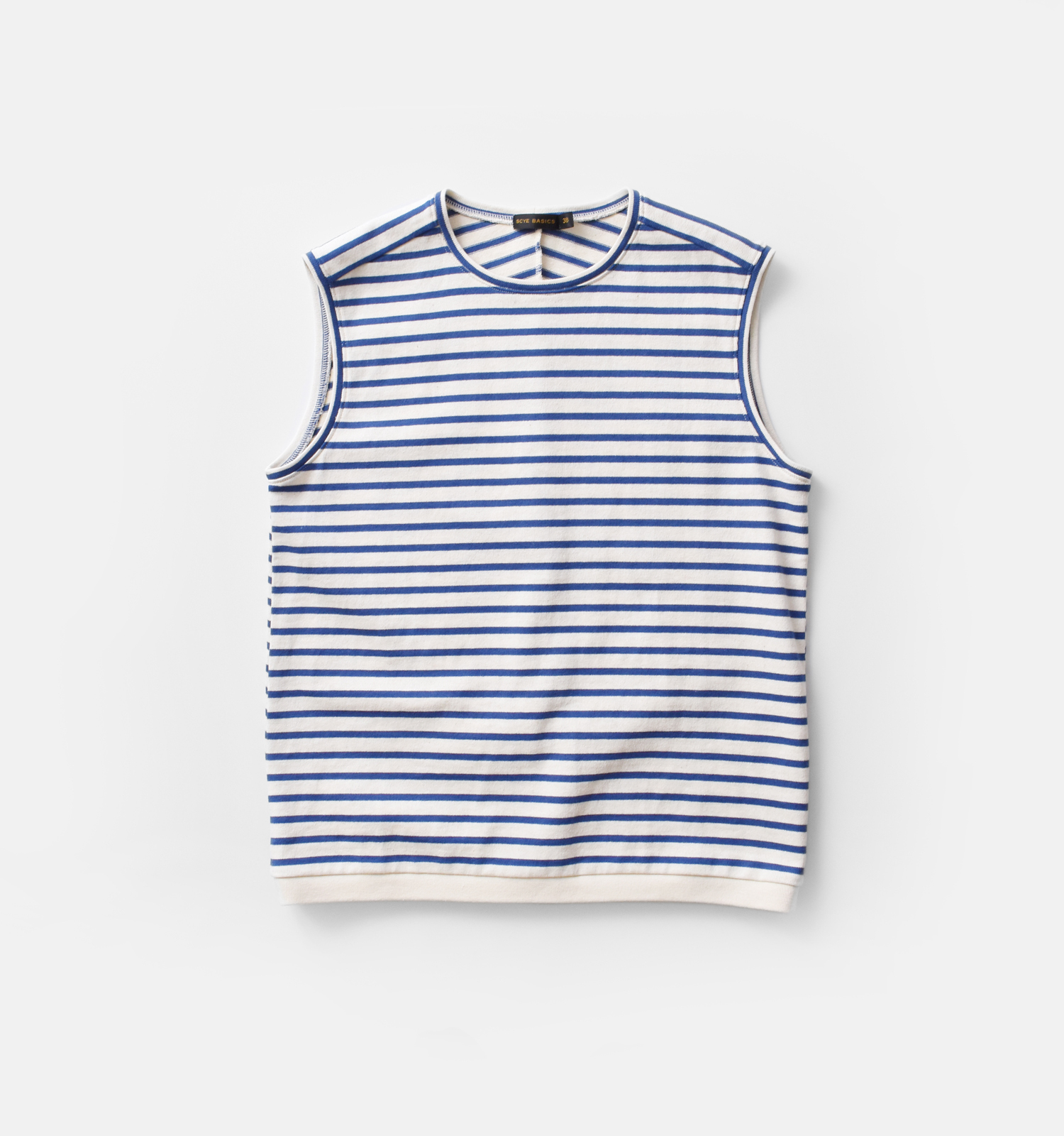 SCYE BASICS TCx[VbNX <br>Rbg {[_[ X[uX vI[o[ gCotton Striped Sleeveless Toph 5225-21708-yo