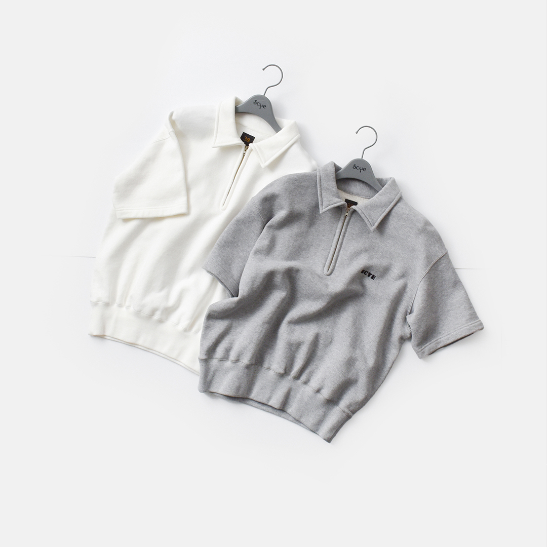 SCYE BASICS TCx[VbNX <br>Rbg `[u[ n[tWbv  XEFbg gTubelar Loop Back Terry Logo Half Zip Pulloverh 5225-21727-kk
