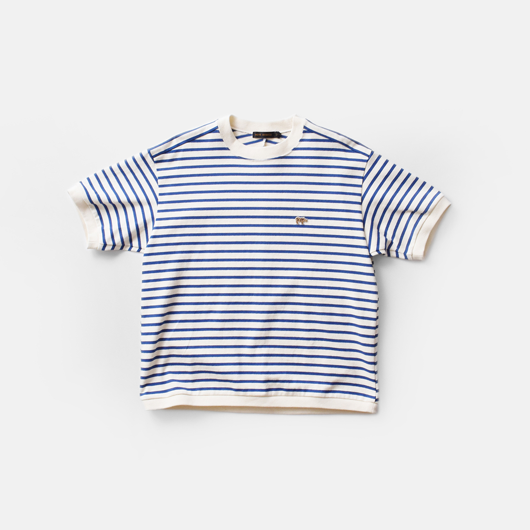 SCYE BASICS TCx[VbNX <br>Rbg {[_[  TVc gCotton Striped T-Shirth 5725-21705-yo