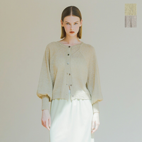 whyto zCg <br>Ob^[ jbg J[fBK gglitter knit cardiganh wht25hkn4033-mn  