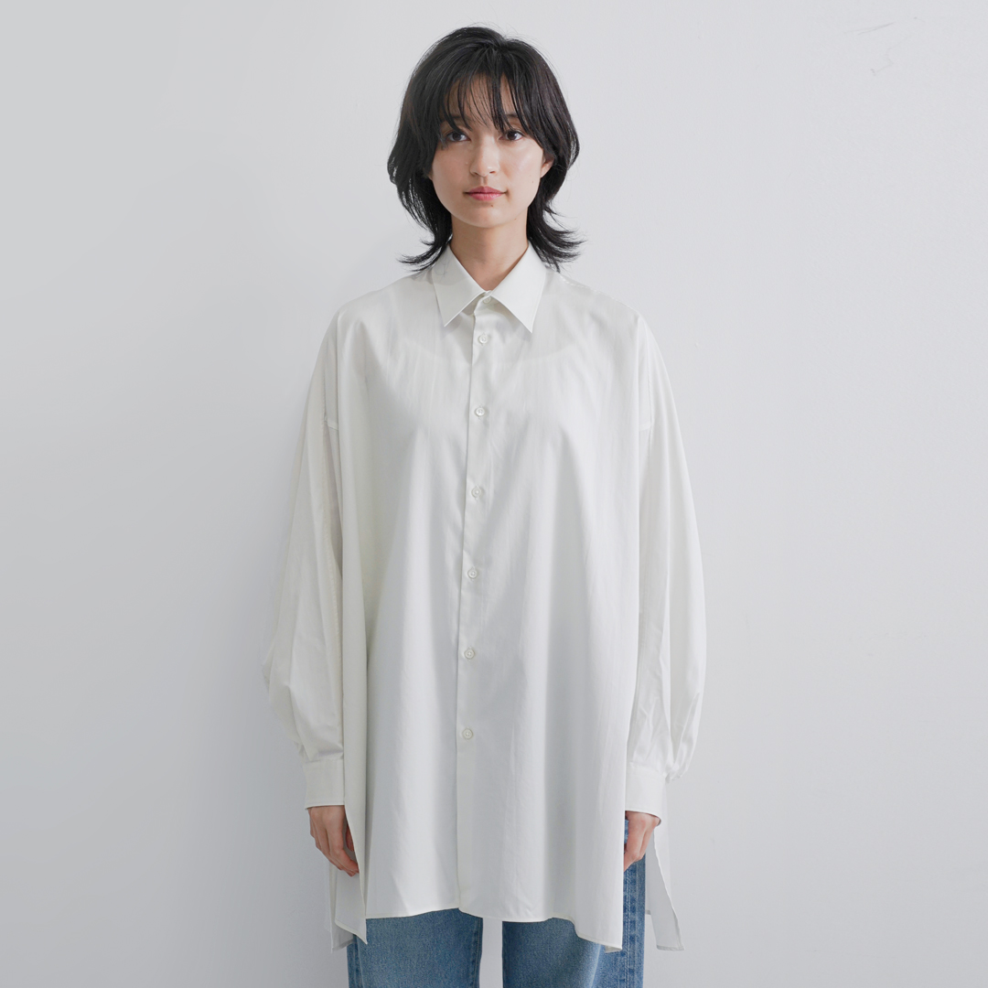 graphpaper Oty[p[ <br>VR |v fB[vXbg M[J[ Vc gSilicon Poplin Deep Slit Regular Collar Shirth gl251-50146-mn  