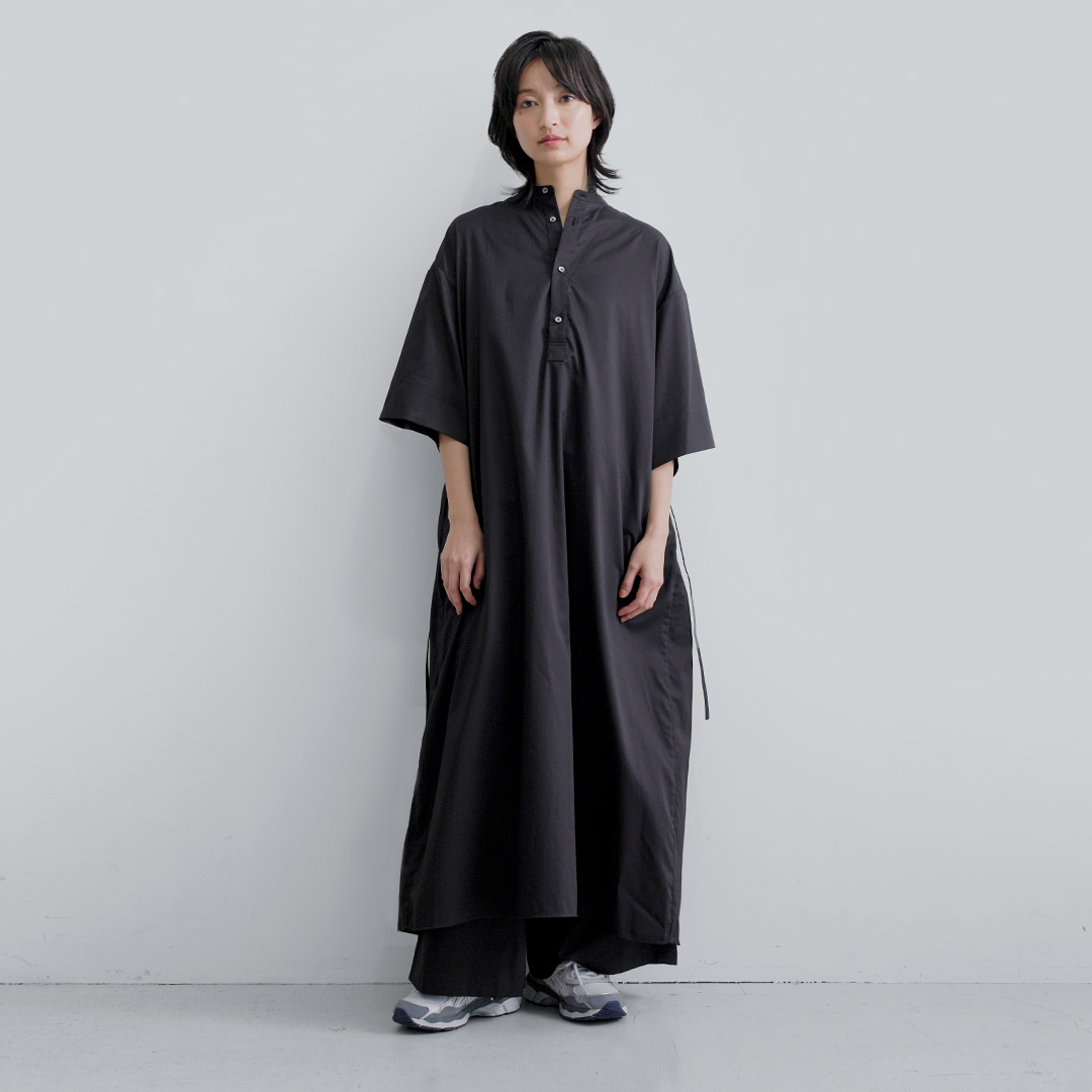 graphpaper Oty[p[ <br>VR |v  XbN hX gSilicon Poplin 3/4 Sleeve Smock Dressh gl251-60150-mn  